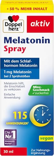 Doppelherz Melatonin Spray - 1 mg Melatonin bei 2 Sprühstößen - 30 ml mit Minzgeschmack