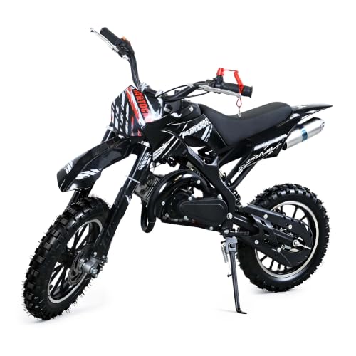 Image of 50cc Dirt Bike, 2 Stroke Gas Mini Bike for Kids 8-15 with Front Rear Disc Brakes
