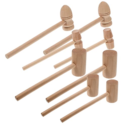 KICHOUSE 8pcs Mini Wooden Hammer Meat Hammer Tool Bank Machine Pin Inflatable Ice Chisel Boy Piggy Bank for Kit Topper Sledge Meat Mallet Gavel Tool Power Mallets Egg Wood