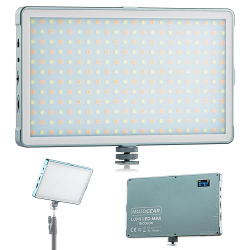 Luz blanca/amarilla MOJOGEAR para eliminar sombras en vídeos y mejorar la iluminación de estudio