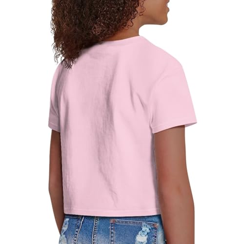 Image of Girls Fashion Crewneck Tee Shirts Casual Short Sleeve Crop Top Summer Outfits 5-14 Year