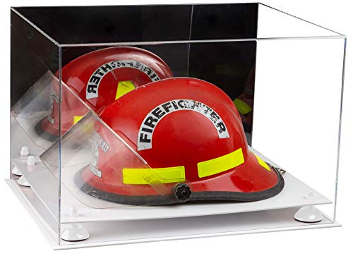Better Display Cases Versatile Acrylic Display Case - Large Rectangle Box with Mirror, White Risers and White Base 18