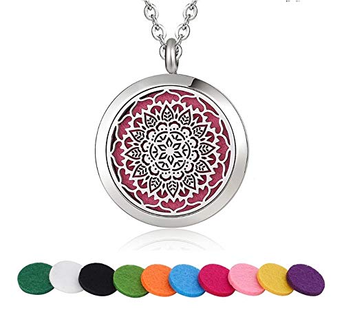 Difusor em aço inox colar mandala para aromaterapia