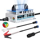 12V 20A Lithium Battery Charger 14.6V LiFePO4 Battery Charger IP67 Waterproof & 0V Wake Up 12 Volt Lithium Charger with 8 Protection for 12.8V LiFePO4 Battery of RV, Marine, Solar, Trolling Motor,Home