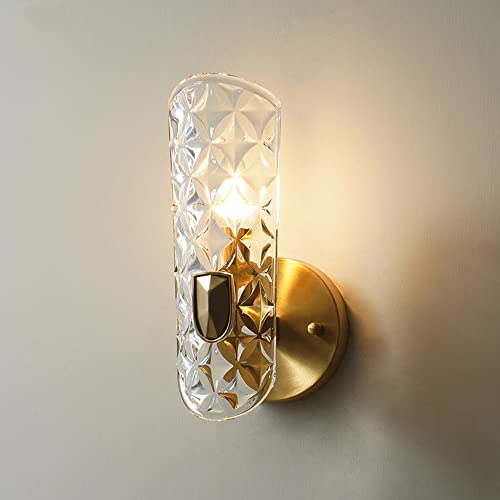 Aplique de pared de diseño totalmente cobre con pantalla de cristal 2