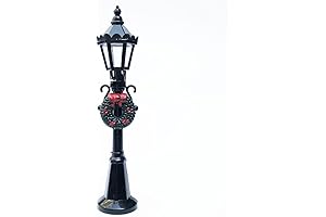 2 Pcs Miniature Christmas Street Lamp Post and Park Bench Seat for Village