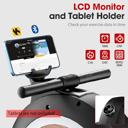 Rowing Machine, Magnetic Rowing Machine for Home, Upgraded 32-Levels Quiet Resistance with Smart Electronic Knob, 350 LBS Weight Capacity, Compact Rower Machine Easy Assembly, App Supported