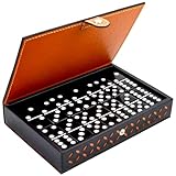 Vovotuzzi Dominos Set for Adults and Kids - Double 6 Domino Set - Dominoes Set for Kids and Adults, Classic Board Game for Family Nights & Travel, Black