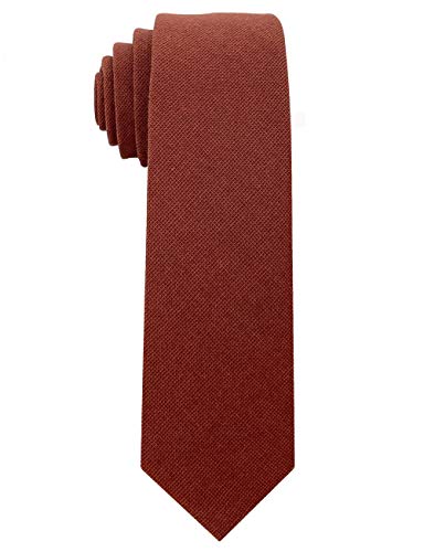 Image of Kebocis Mens Solid Color Cotton Necktie for Men