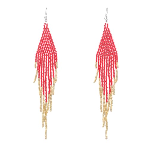 Boucles d'oreilles ethniques faites main légères anti-irritation en perles bohèmes