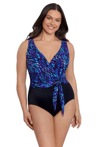Longitude Women's Swimwear Center Sash Tank Soft Cup One Piece Swimsuit