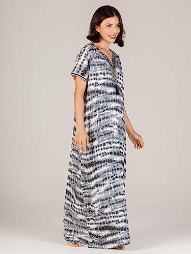 Image of Evolove Women's Viscose Liva Long Maxi Night Gown Nighty Dress with Pocket, Super Soft Comfortable (LNG-Rayon)