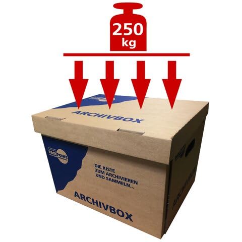 10 Archivbox Lagerbox 400x320x290mm extrem stabil bis 250kg stapelbar