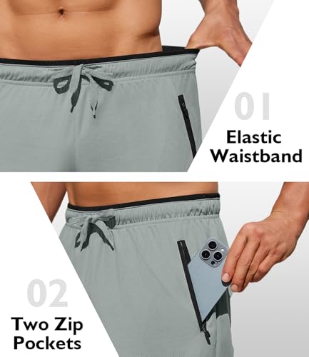 PINSPARK Men's 7" Mesh Quick Dry Athletic Running Shorts w/ Zipper Pockets - image 4
