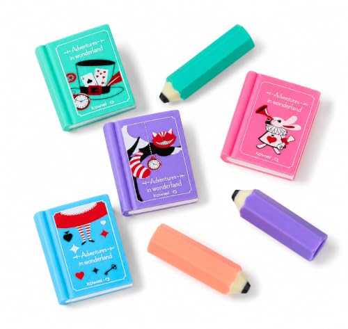 Image of Parshya Eraser for Kids Mini Pencil or Book Shape Erasers Set for Kids, Kawaii Eraser Set Cute Rubber for Kid Students School Office Stationery Pack of 4 Book 3 Pencil Eraser (Book and Pencil Eraser)