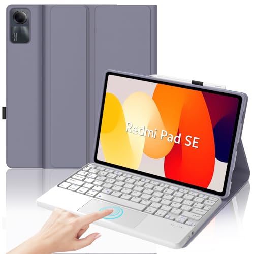 Funda teclado Xiaomi Redmi Pad SE 11 con trackpad español Ñ carcasa Bluetooth delgada lavanda