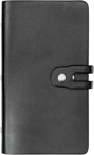 Credit Card Holder for Women: Leather Business Card Holders with 96 Card Slots - Secure Storage for Credit Cards IDs and Important - Prevent Loss or Damage for Men (Black)