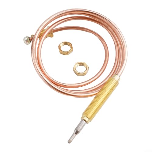Sonda termopar de rosca M8 con tuerca para quemadores de gas, chimeneas, barbacoas, hornos, estufas y equipos de calefacción, accesorios de detección de temperatura (90 cm)