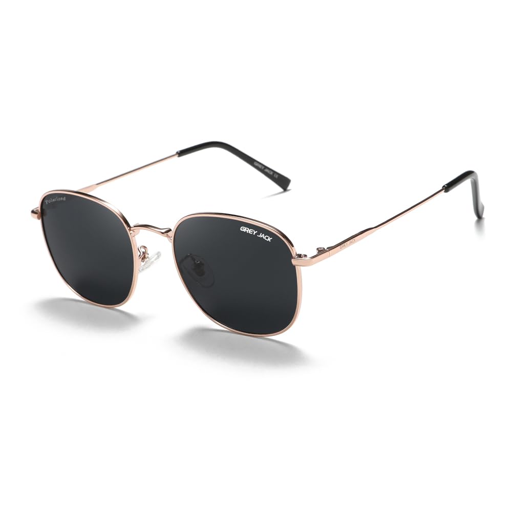 Polarized Round Metal Frame Sunglasses for Men Women 2400-image-29