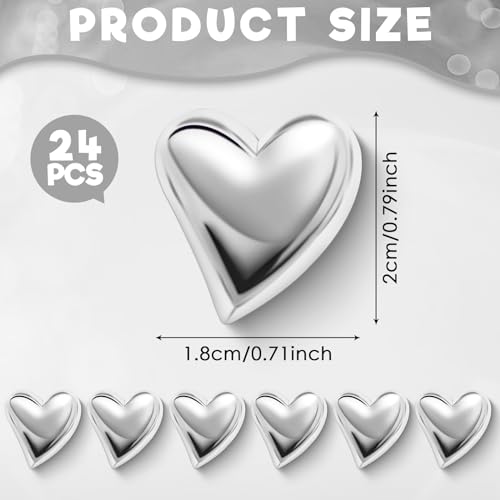 24 imanes decorativos de corazón para refrigerador miniatura 2