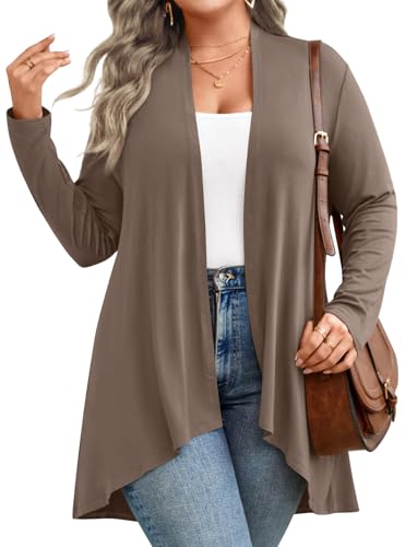 Image of Anymiss Womens Long Cardigans Spring Lightweight Jackets S-2XL Knit Kimono