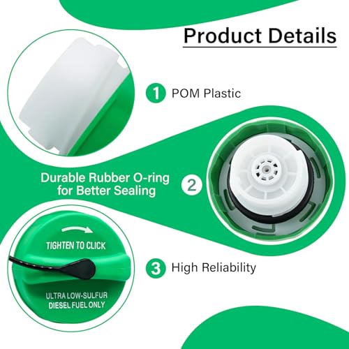 Image of Gas Cap, Diesel Fuel Cap Fit For Dodge Ram 2500 3500 4500 5500, Ram 1500 2500 3500 4500 5500, ProMaster 1500 2500 3500, Jeep Liberty Wrangler Grand Cherokee, Replace 52013994AB