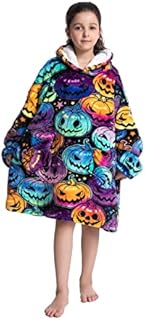 Kids Oversized Blanket Hoodie for Girls Boys, Comfy Fleece Fluffy Hoodie Pullover with Pocket Warm TV Game Blankets Sweatshirt Gifts for Children Teens