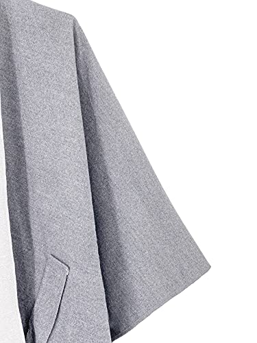 Moss Rose Women's Shawl Wrap Poncho Ruana Cape Open Front Sweater Cardigan for Spring Fall Kimono Winter Holiday - Thumbnail 5