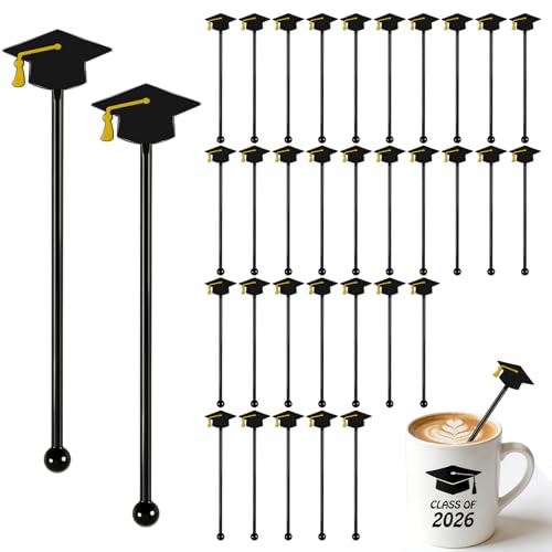 DTOFOOT Graduation Cap Drink Stirrers