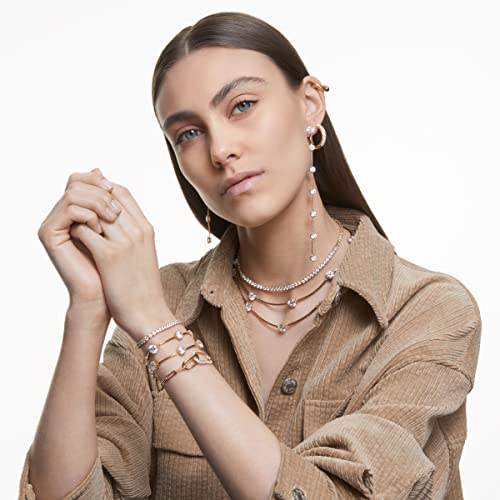 Boucles d'oreilles Swarovski Dextera créoles dorées légères anti-ternissement avec cristaux