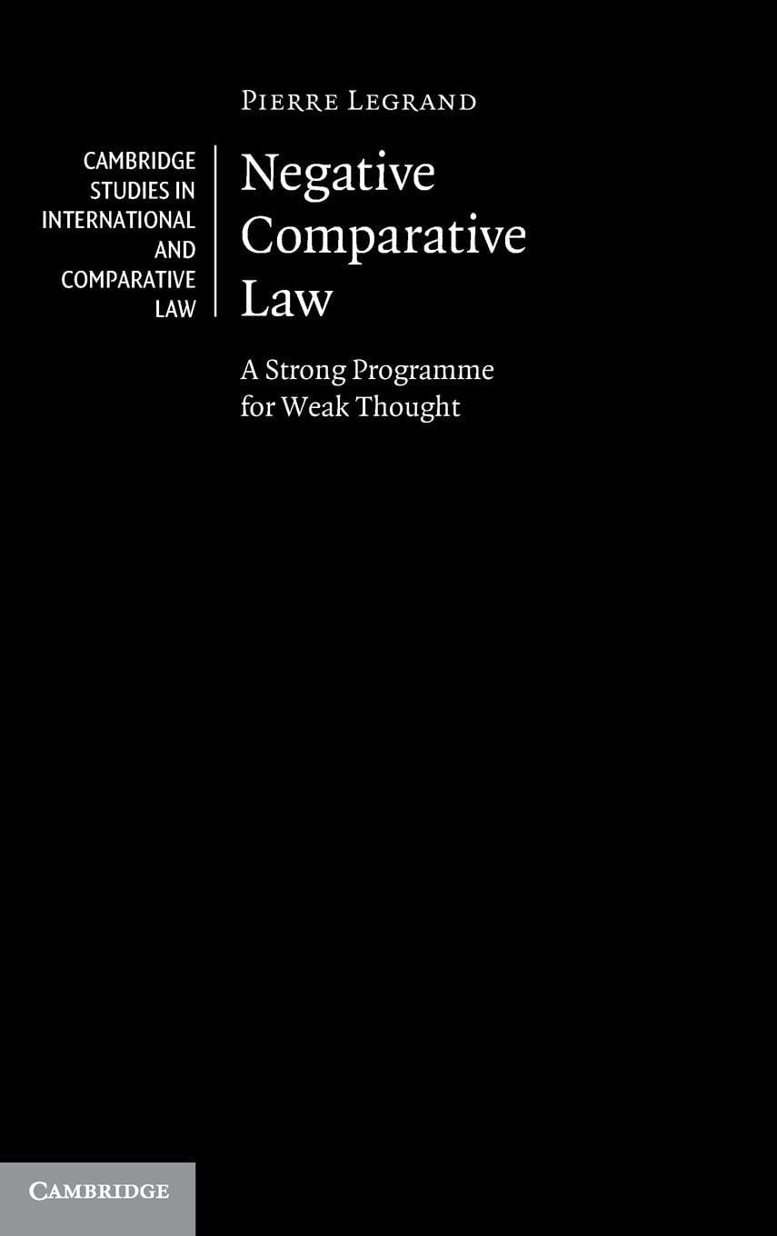Buy Negative Comparative Law — BookShops.in
