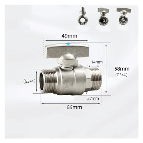 Válvula de latón H59 de 3/4" niquelada con junta externa roscada de alta precisión 3