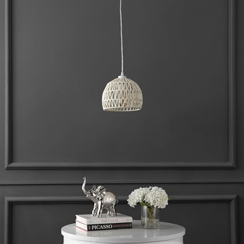 Image of JONATHAN Y Campana 1-Light Pendant Dome Ceiling Lamp, 8.25 inch, Cream