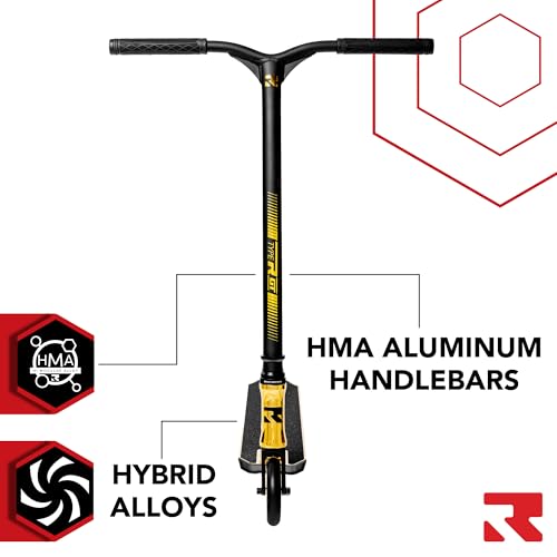 Root Industries - Type R GT Complete Pro Scooter - Aluminum Handlebars, 5\" Deck, Lotus Wheels - Pro Scooter for Adults/Kids - Durable Scooter Deck, High-Performance Wheels (Gold Rush)