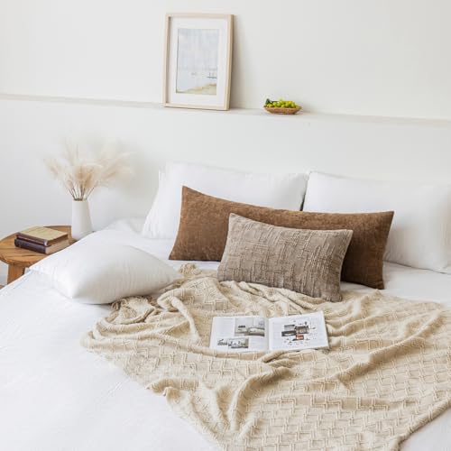 Housse de coussin lombaire en chenille douce avec fermeture éclair invisible - 4