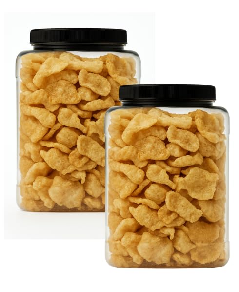 (2) Original Smoked Fried Pork Rinds, 16oz Resealable Tub Premium Chicharrones Zero Carbs High Protein Crunchy Crackling Snacks Keto Paleo Friendly Party Food Guacamole Gourmet Snack Savory Treat