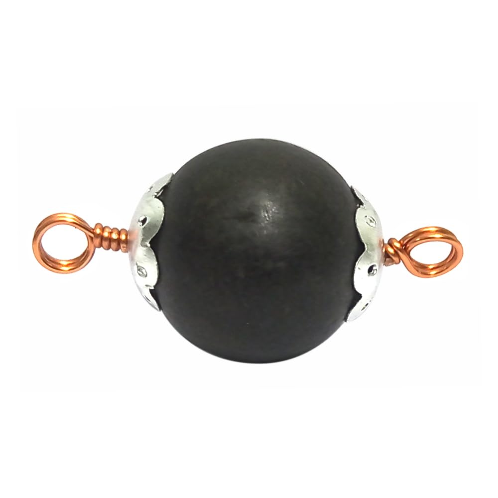Ayyappan Traders Karungali Wood Dollar with Silver Cap and Copper Hook | Ebony Wood Pendant with Copper and Silver Cap (Bead Size : 30mm)-image-13