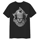 Xqste It Clown Pennywise Halloween Horror Unisex T-Shirt (Medium, Black)
