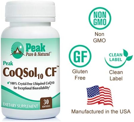 Miniatura 5 de Peak Pure & Natural Ubiquinol Coenzima Q10 - Suplemento para la salud del corazón - CoQ10 100mg - 30 cápsulas blandas