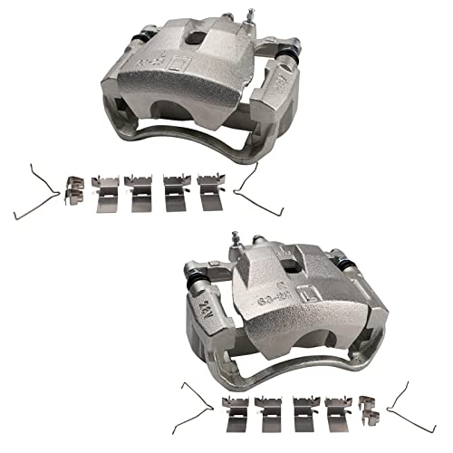 Image of TRQ Front Left and Right Brake Caliper Set Caliper Brackets Hardware Compatible with 07-11 Lexus ES350 12 Lexus ES350 To 8-31-11 07-11 Toyota Camry Japan Built Models 1st VIN Digit J