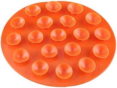 (Pack of 2) Creative Children's Tableware Sucker Baby Kids Magic Suction Mat Portable Double-Sided Suckers Anti-Slip Plate Bowl Cutlery Placemat(Orange)