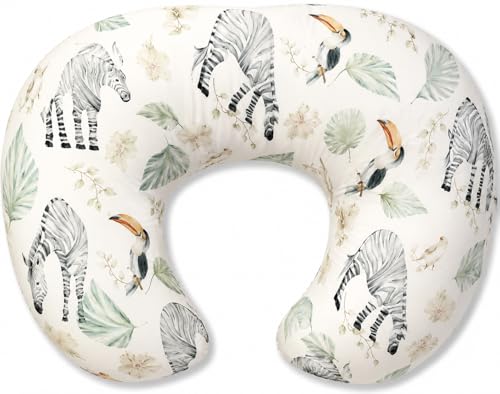 Image of Proliva Feeding Pillow for New Born Baby with Detachable Cover Breast Feeding, Maternity Nursing Pillow for Breastfeeding Set of Support for Baby Feeding Pillow Mom Home (Zebra-Forest-K1)