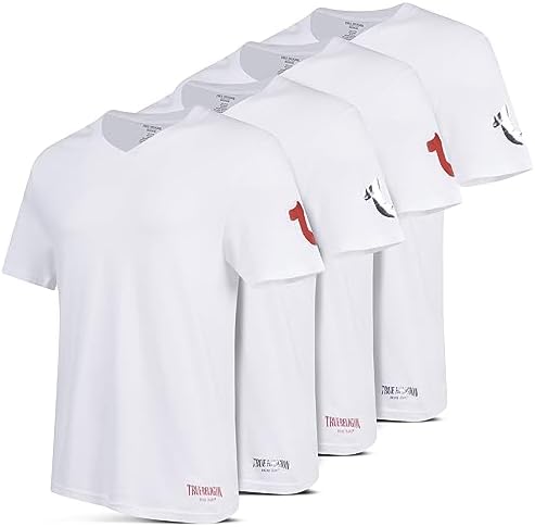 True Religion Mens Undershirts 4 Pack Mens Lightweight Mens Undershirt, 100% Cotton