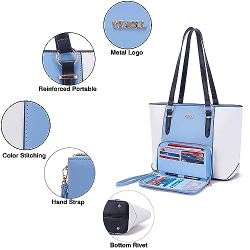Purses for Women Satchel Tote Handbags Wallet 2pcs Set Work Shoulder Bag - image 7