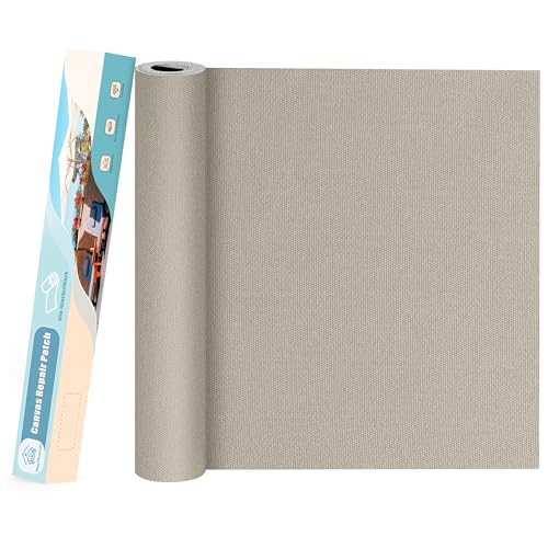 KING MOUNTAIN Canvas Repair Patch 16×30 Inch Self-Adhesive Waterproof Fabric Patch for Sofas, Tents, Furniture,Tote Bags, Car Seats (Grey2.0)