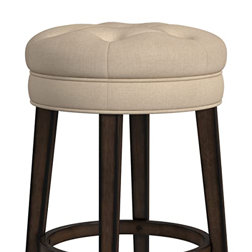 Hillsdale Krauss Backless Swivel Counter Stool, Charcoal Gray Finish With Linen Stone Fabric #TOP7