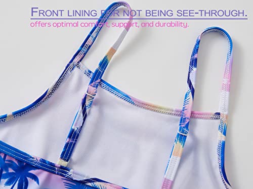 Stylish Swimsuit for Teen Girls/Young Women - Palm Tree Holiday Beach Pattern Bathing Suit Size 84