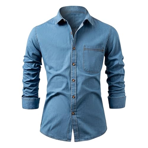Chemise rétro en coton vieilli haut de gamme pour homme