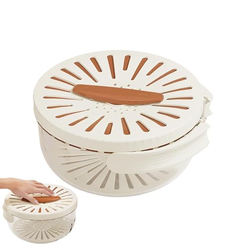 Fruit strainer, food strainer with lid, food-safe sieve insert with folding handle, drip container for berries, grapes