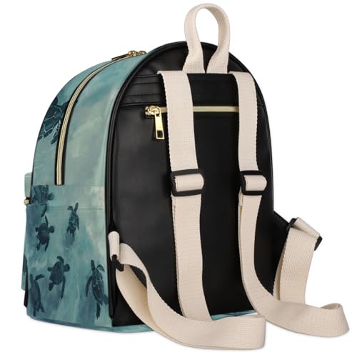 Mochila pequeña de cuero PU multicolor para mujer miniatura 3